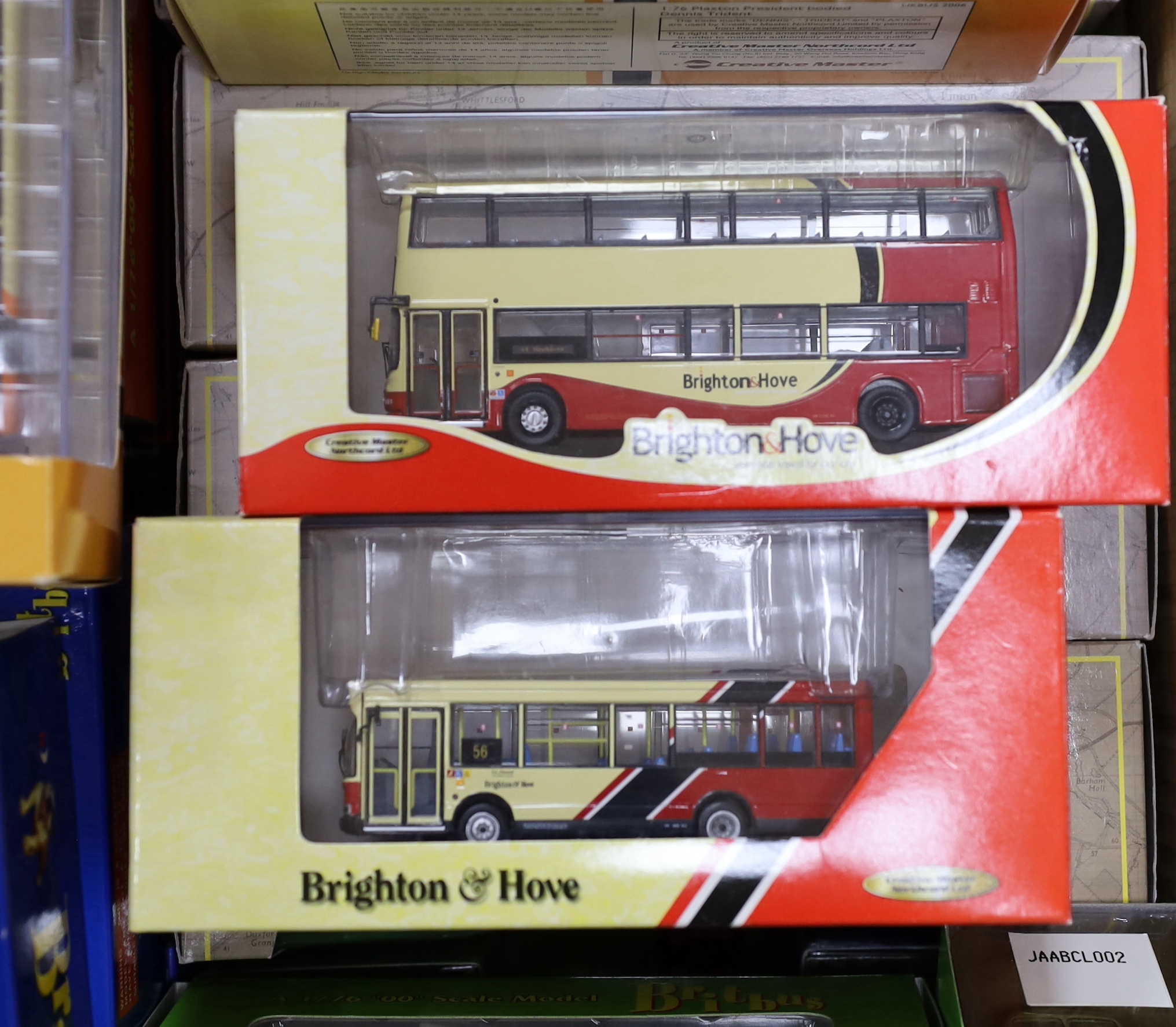 A collection of boxed Creative Master, EFE and Britbus buses and coaches, all Brighton & Hove or Southdown liveries (29)